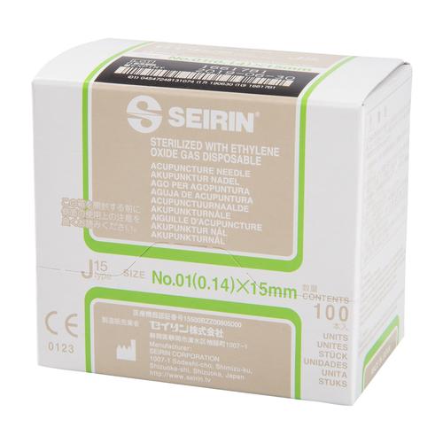 S-J1415 Short J-Type acupuncture needle; Colour lime green; 0,14 x 15mm; with guide tube, 1002413 [S-J1415], Acupuncture Needles SEIRIN