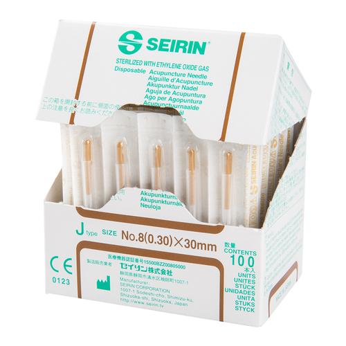 S-J3030 SEIRIN J-Type needle with guide tube; Diameter 0.30 mm Length 30 mm Colour brown, 1002426 [S-J3030], Acupuncture Needles SEIRIN