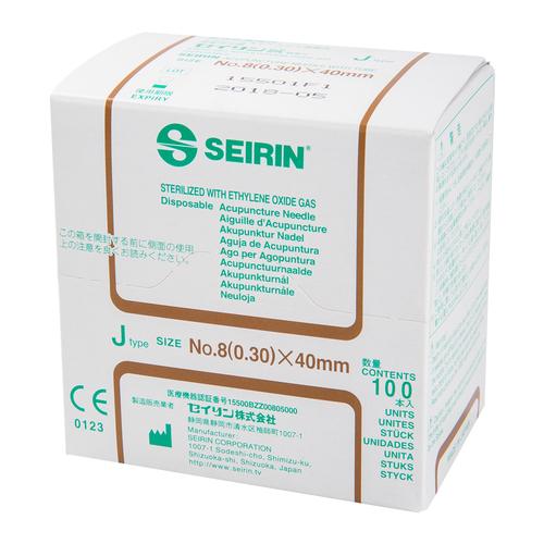 S-J3040 SEIRIN J-type needle with guide tube; Diameter 0.30 mm Length 40 mm Colour brown, 1002427 [S-J3040], Acupuncture Needles SEIRIN