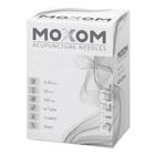 Acupuncture needles with steel handle, siliconized - MOXOM Steel - 0.25 x 25 mm (with tube) 100 needles, 1022109, Acupuncture Needles MOXOM